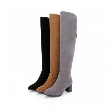 Exceed Knee Autumn And Winter Thigh Boots After The Zipper Boots