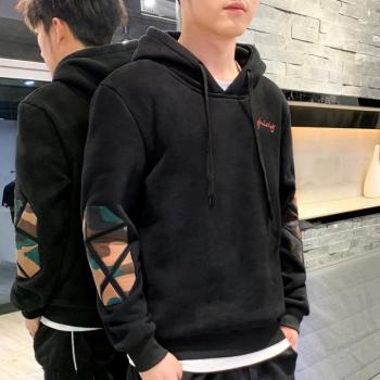Loose Hooded Hoodie Fashion Plus Velvet Tops For Men