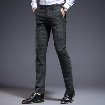 Plaid Summer Casual Pants Slim Long Pants For Men